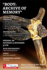 Body: Archive of Memory , An exhibition of Ceramics & Photography @ Alliance Française de Delhi - Gurgaon Centre | Gurugram | Haryana | India