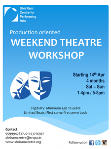 Weekend Theatre Workshop @ Shri Ram Centre | New Delhi | Delhi | India